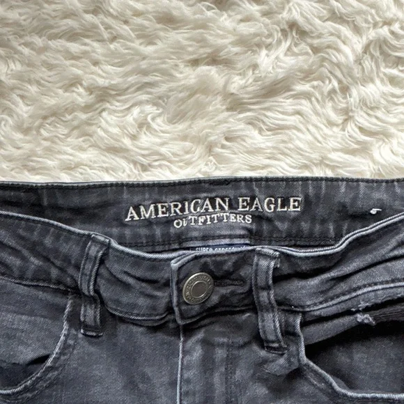 American Eagle Outfitters Charcoal Distressed Skinny Jeans - Picture 2 of 16